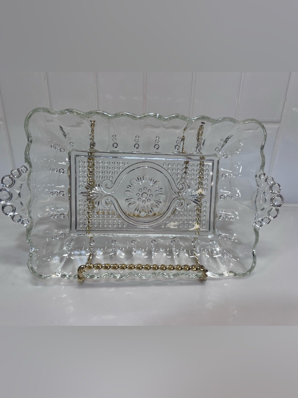 Vintage Anchor Hocking Clear Pressed Glass Relish Tray Dish #156